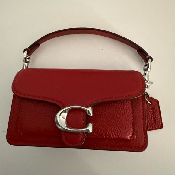 COACH Polished Pebble Leather Tabby 12 - Picture 2 of 5